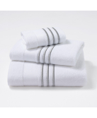 Serviettes éponge brodées MONSIEUR (blanc-aluminium) - Noël Paris