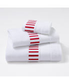 Serviettes éponge brodées MADAME (blanc-rouge) - Noël Paris