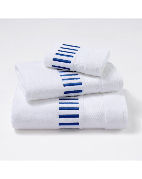 Serviettes éponge brodées MADAME (blanc-bleu) - Noël Paris