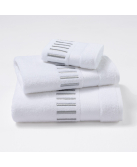 Serviettes éponge brodées MADAME (blanc-aluminium) - Noël Paris
