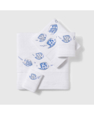 Serviettes éponge LEGENDE MARINE (blanc-bleu) - Noël Paris