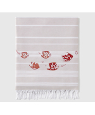 Serviette de plage LEGENDE MARINE (beige - rouge) - Noël Paris