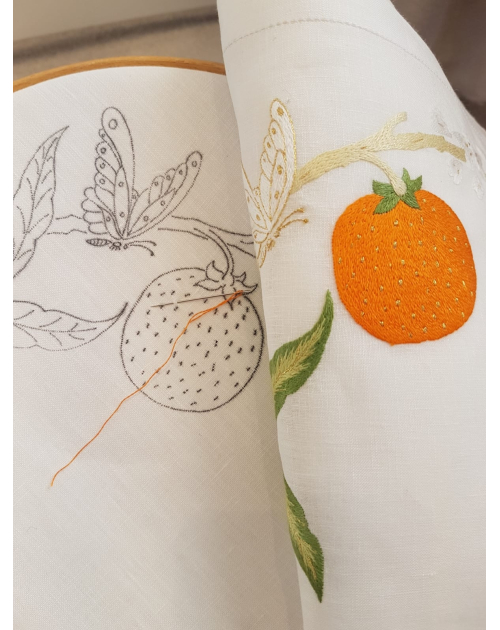 Set de table à broder "Orange" - Noël Paris
