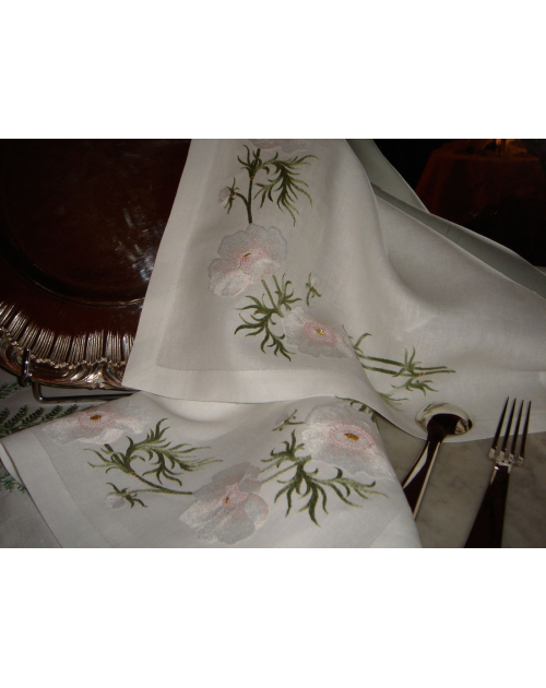 Set de table à broder "Anémone" - Noël Paris