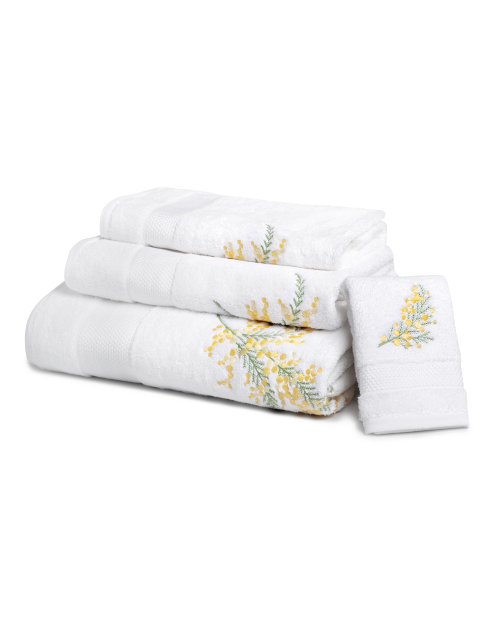 Serviettes éponge brodées MIMOSA
