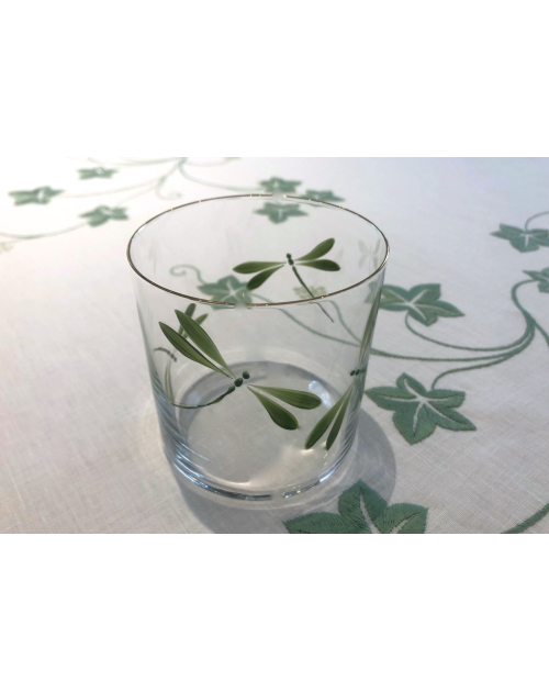 "Libellules" hand painted glass