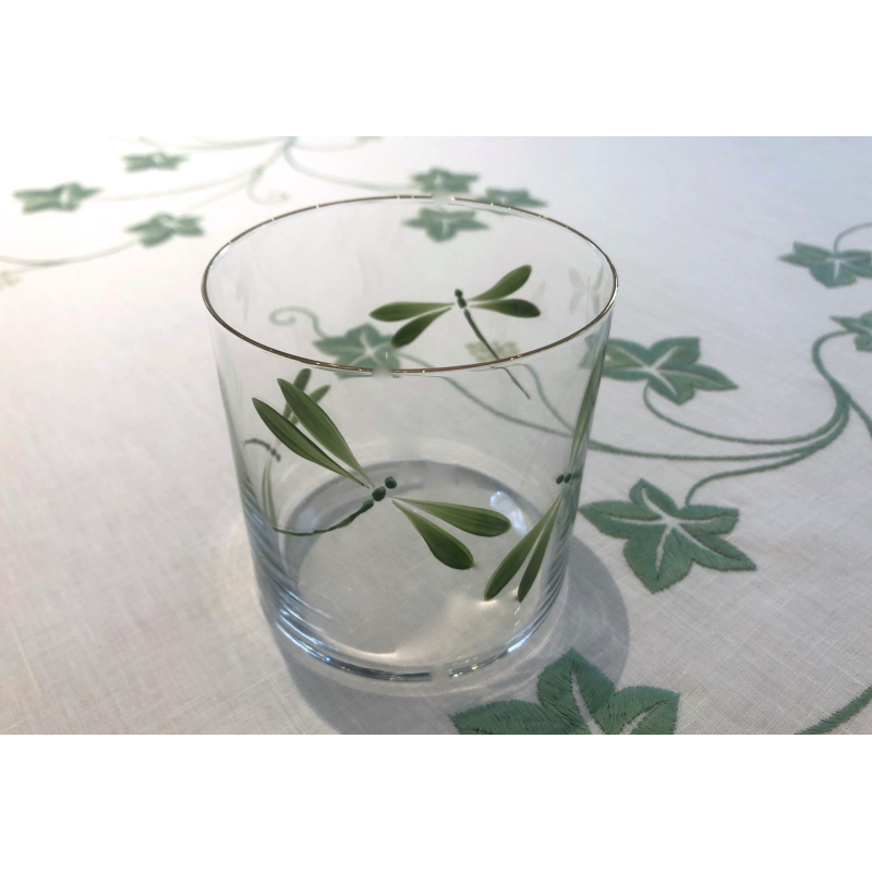 Verre "Libellules" peint à la main