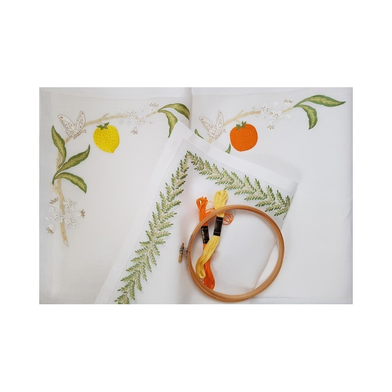 Set de table à broder "Orange"