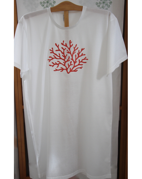 T-shirt de nuit brodé "Coraux"