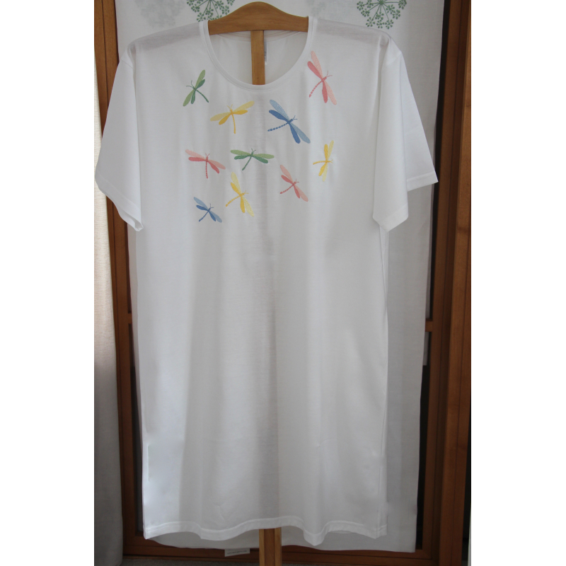 "Libellules" embroidered night t-shirt