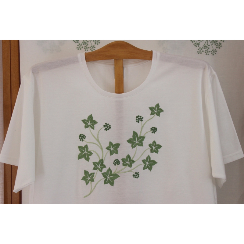 T-shirt de nuit brodé "Jardin Botanique"