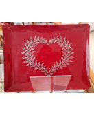 "Coeur de Fougère" embroidered tray