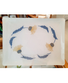 "Chardons" embroidered tray