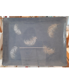 Plateau brodé "Plumes"