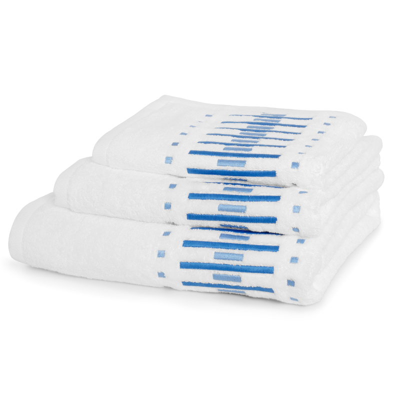 Serviettes éponge brodées  MELLE H  - finition biais