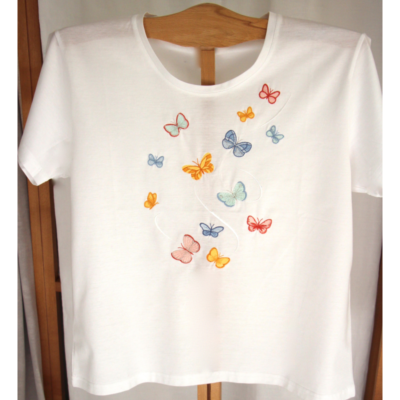 T-shirt classique brodé "Jardin Imaginaire"
