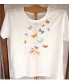 T-shirt classique brodé "Jardin Imaginaire"