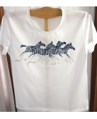T-shirt classique brodé "Zèbres"