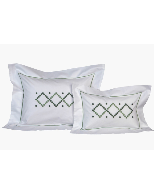 Taie de coussin brodée "Via Appia" - Noël Paris