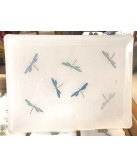 "Libellules" embroidered tray