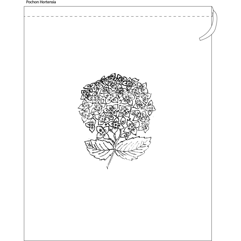 Pochon à broder "Hortensia"
