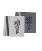 Torchon brodé "Fleur d'Iris"