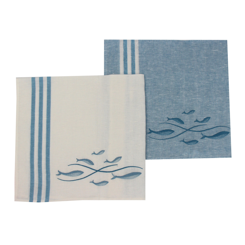 "Odyssée" embroidered dishcloth