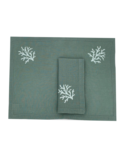 Set de table et serviette "Coraux"