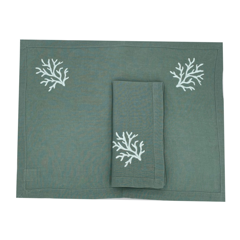 Set de table et serviette "Coraux"