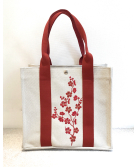 Sac cabas brodé "Fleurs de Pommier"
