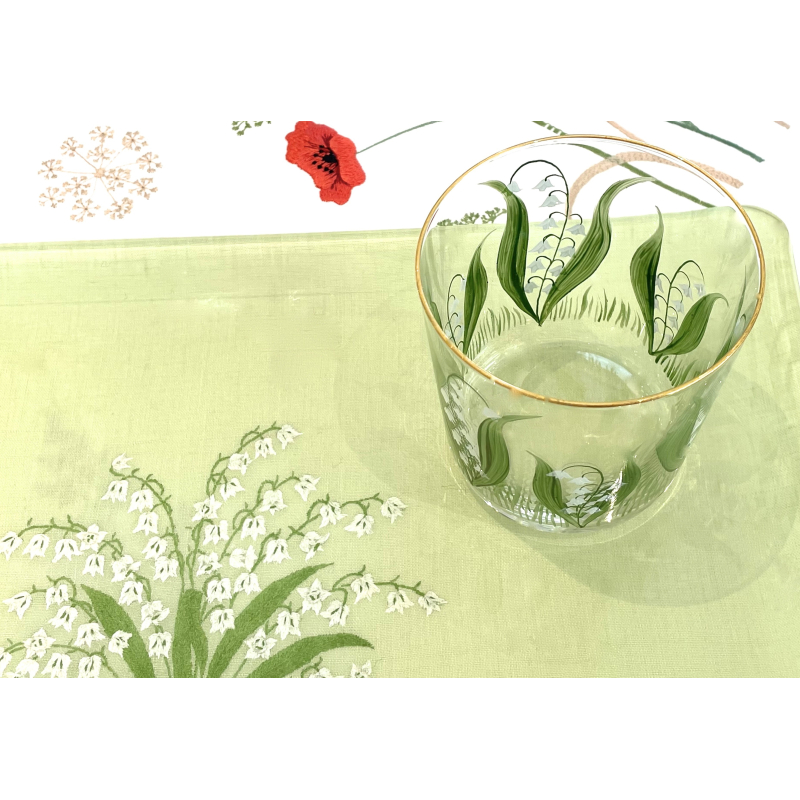 "Muguet" hand painted glass