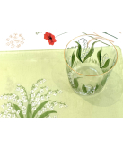 Verre "Muguet" peint à la main