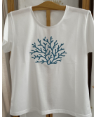 T-shirt classique brodé "Coraux"