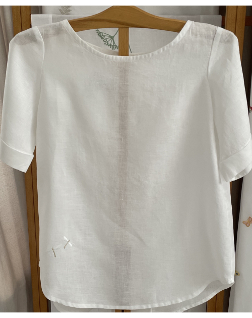 Blouse brodée "Libellules" manches longues