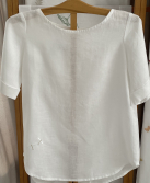 "Libellules" embroidered shirt in linen