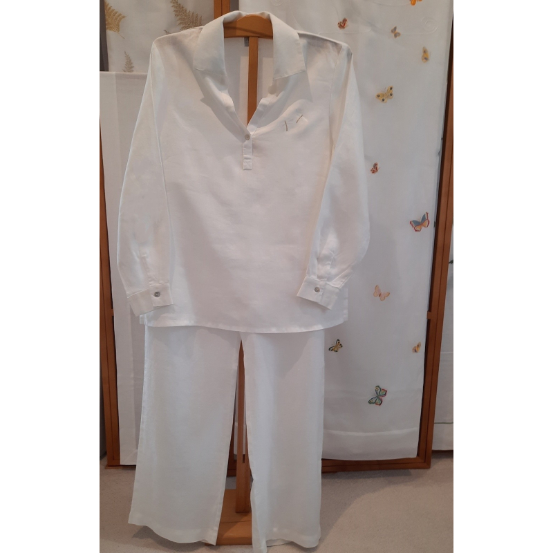 Pyjama brodé "Libellules" en lin