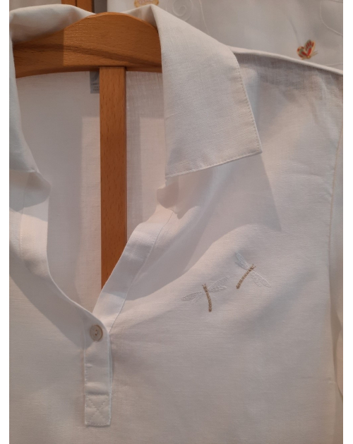 Pyjama brodé "Libellules" en lin