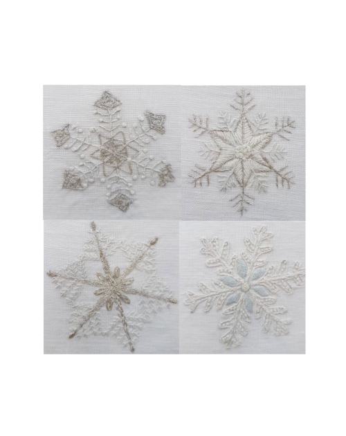 Chemin de table  à broder "Cristaux de neige"