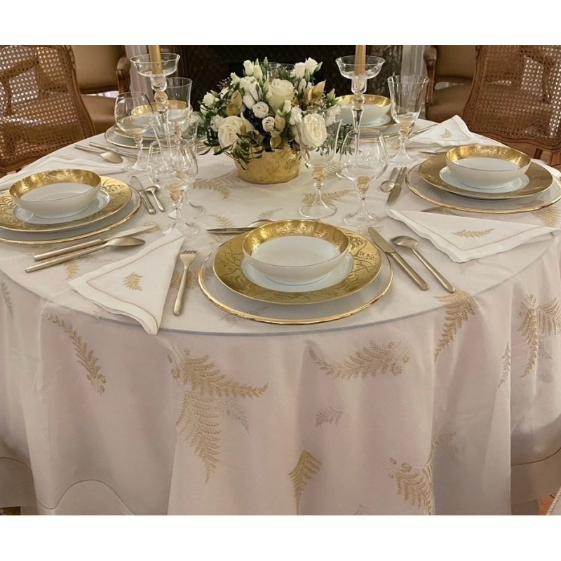 Nappe brodée "Fougère"