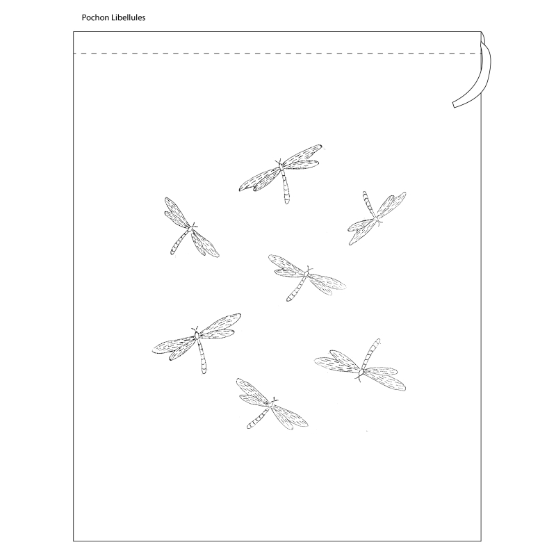 Pochon à broder "Libellules"