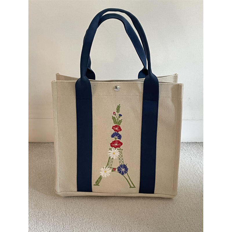 Embroidered  "Tour Eiffel" tote bag