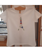 T-shirt classique brodé "Eiffel fleurie"