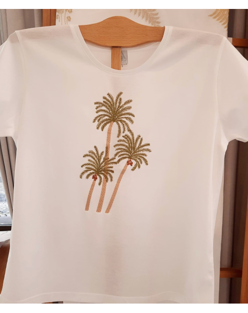 T-shirt classique brodé "Palm beach"
