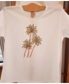 T-shirt classique brodé "Palm beach"