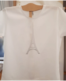 T-shirt classique brodé "Eiffel métal"