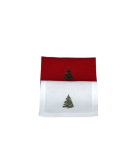 Serviette cocktail brodée "Sapin"