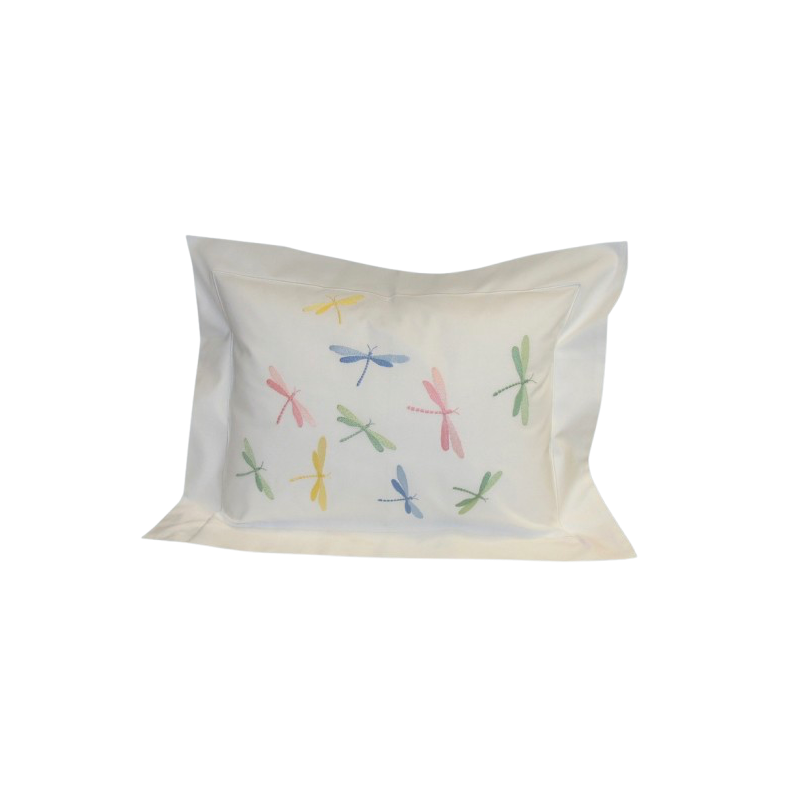 Taie de coussin brodée "Libellules"