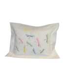 Taie de coussin brodée "Libellules"
