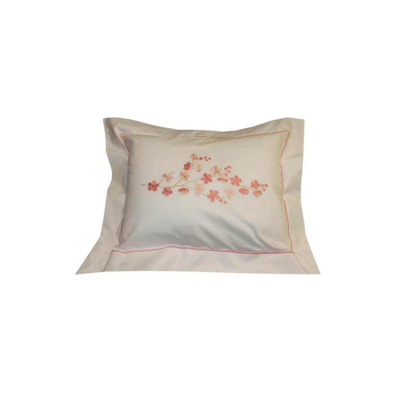 Taie de coussin brodée "Fleur de Pommier"