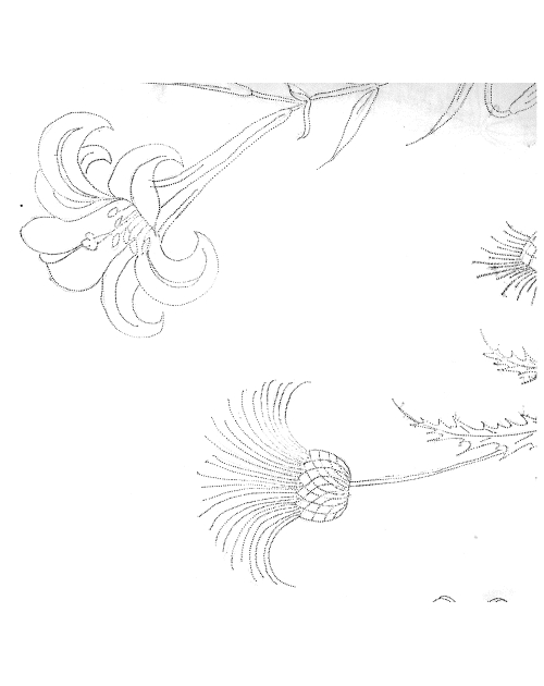 "Lys et chardons" tablecloth pattern